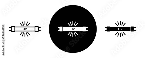 UV disinfection lamp outline icon collection or set. UV disinfection lamp Thin vector line art photo