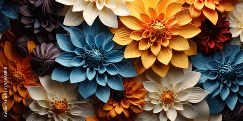 Various Colored Flowers Blooming on a Wall Generative AI © Johnathan