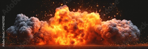 A large explosion with a lot of fire and smoke