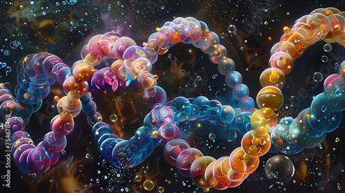DNA molecules background, generative ai