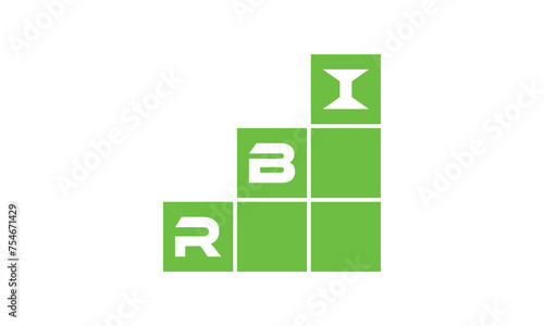 RBI initial letter financial logo design vector template. economics, growth, meter, range, profit, loan, graph, finance, benefits, economic, increase, arrow up, grade, grew up, topper, company, scale