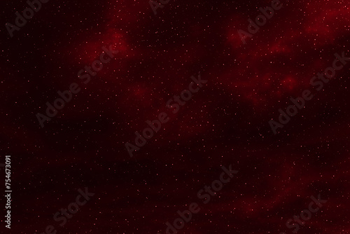 Red night sky galaxy background. Starry night sky. Glowing stars in space.