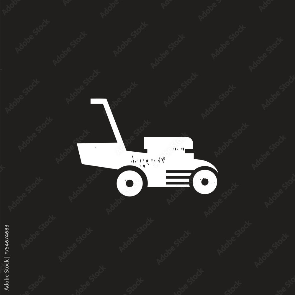 lawn mowers isolated on white background. Mowed grass. Vector illustration of gardening grass-cutter.