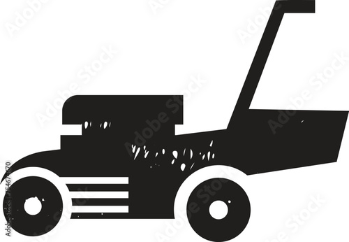 lawn mowers isolated on white background. Mowed grass. Vector illustration of gardening grass-cutter.