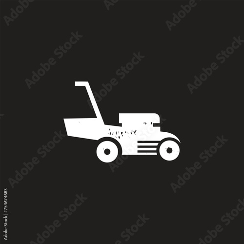 lawn mowers isolated on white background. Mowed grass. Vector illustration of gardening grass-cutter.
