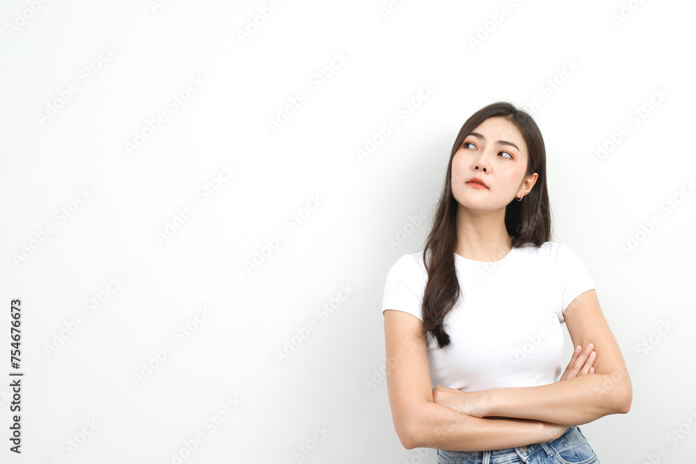 Role model for Asian women with emotions stressed and disappointed. Role model for Asian women with emotions stressed and disappointed.