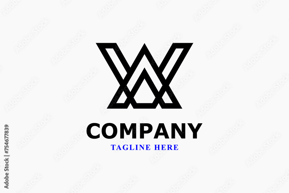 letter w a v monogram modern logo letter w a v monogram modern logo