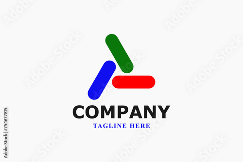 triangle bubble colorful modern minimal logo