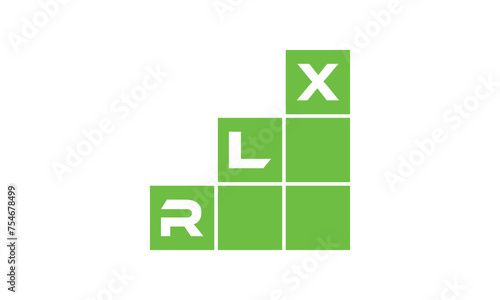 RLX initial letter financial logo design vector template. economics, growth, meter, range, profit, loan, graph, finance, benefits, economic, increase, arrow up, grade, grew up, topper, company, scale photo