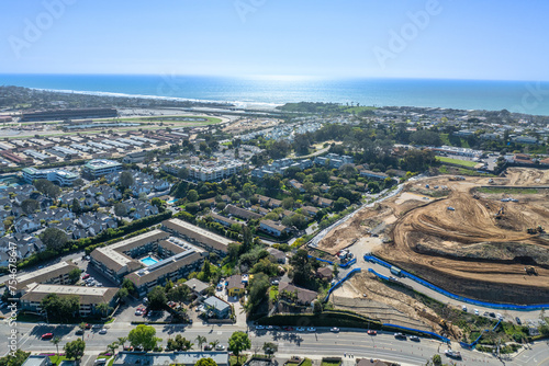 Obraz na płótnie Aerial view of Solana Beach, coastal city in San Diego County, South California. USA w salonie