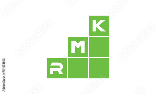 RMK initial letter financial logo design vector template. economics, growth, meter, range, profit, loan, graph, finance, benefits, economic, increase, arrow up, grade, grew up, topper, company, scale photo