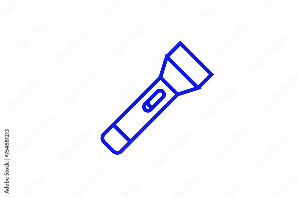Isolated flashlight illustration in line style design. Vector illustration. Isolated flashlight illustration in line style design. Vector illustration.