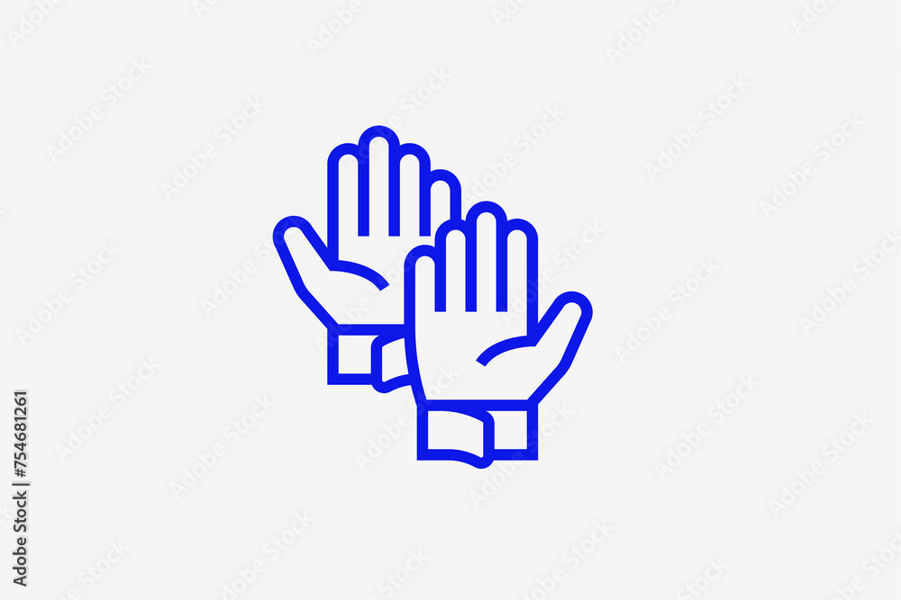 work gloves illustration in line style design. Vector illustration. work gloves illustration in line style design. Vector illustration.