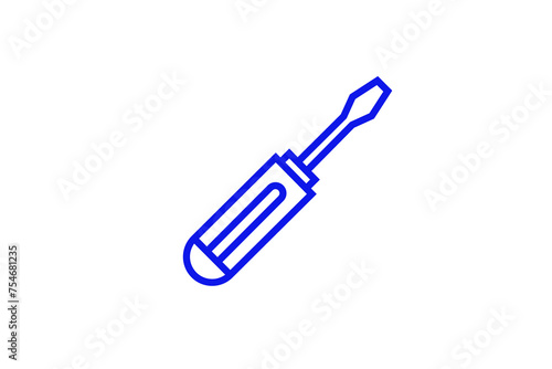 Isolated screwdriver illustration in line style design. Vector illustration. 