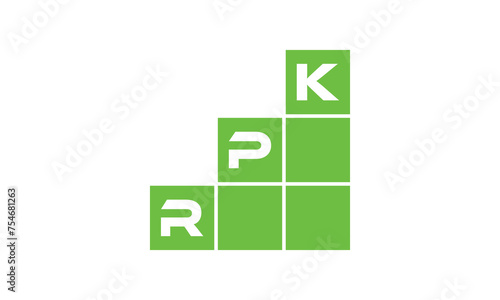 RPK initial letter financial logo design vector template. economics, growth, meter, range, profit, loan, graph, finance, benefits, economic, increase, arrow up, grade, grew up, topper, company, scale photo