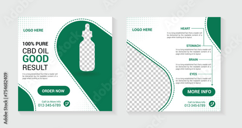  hemp product cbd oil social media post template