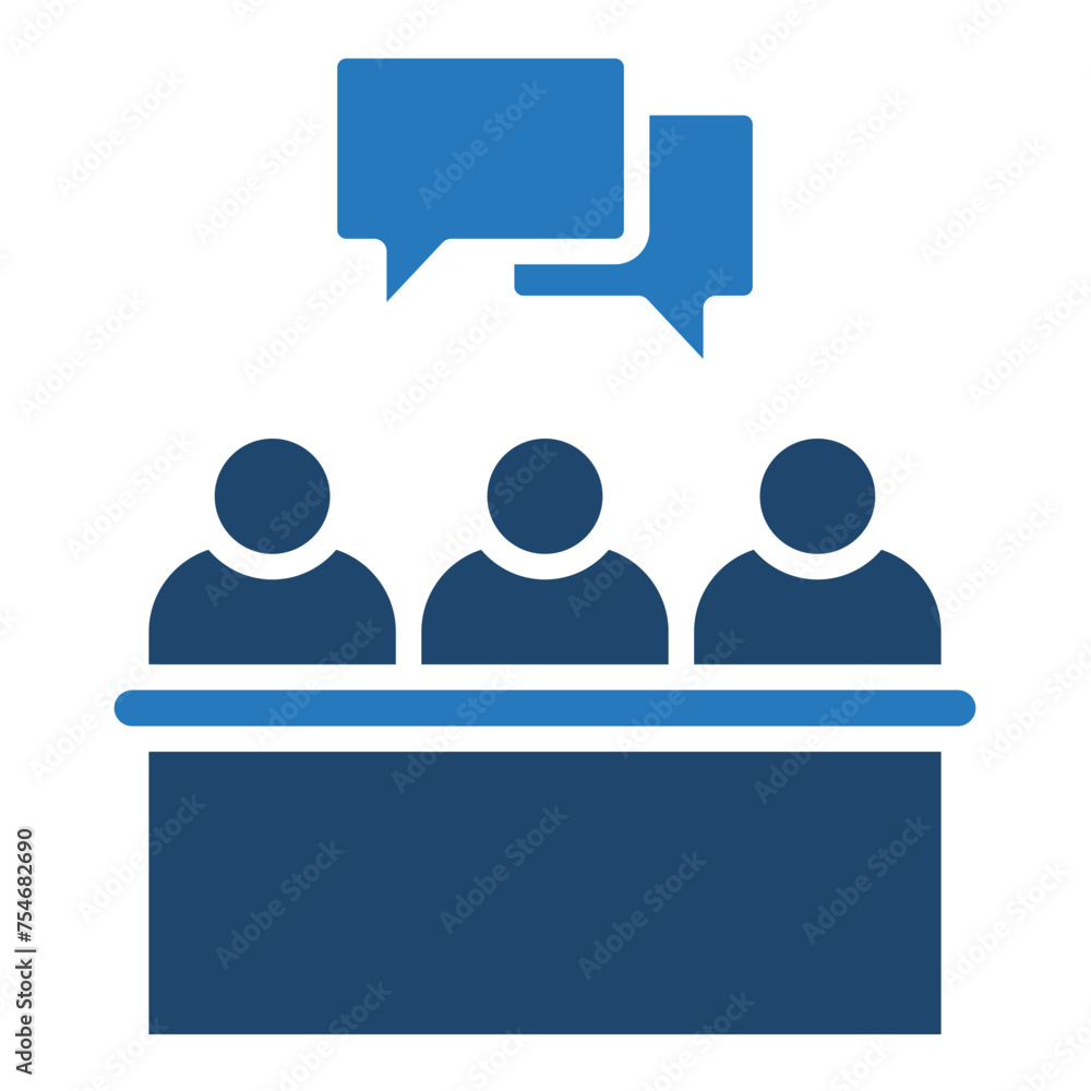 Office Discussion icon line vector illustration Office Discussion icon line vector illustration