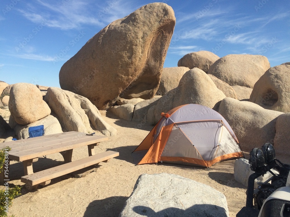 Camping at Joshua Tree National Park, California Camping at Joshua Tree National Park, California