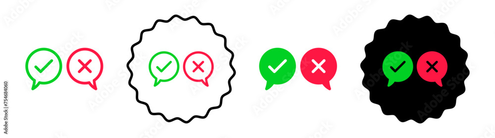 Check false or true icon logo set vector Check false or true icon logo set vector