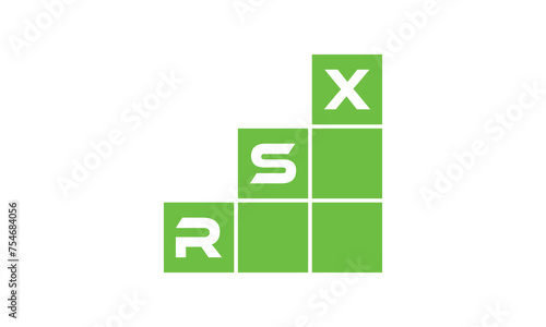 RSX initial letter financial logo design vector template. economics, growth, meter, range, profit, loan, graph, finance, benefits, economic, increase, arrow up, grade, grew up, topper, company, scale photo