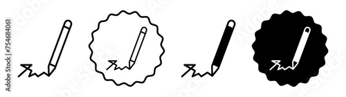 Autograph icon logo set vector