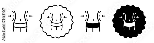 Fat and slim figure icon logo set vector