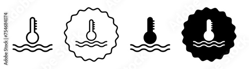Liquid temperature icon logo set vector