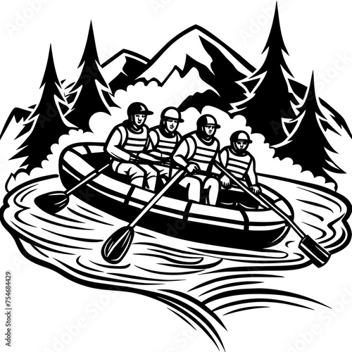 rafting-vector-illustration
