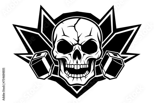 gaming-logo-broken-skull vector illustration  © Jutish