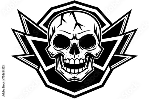 Fototapeta Naklejka Na Ścianę i Meble -  gaming-logo-broken-skull vector illustration 