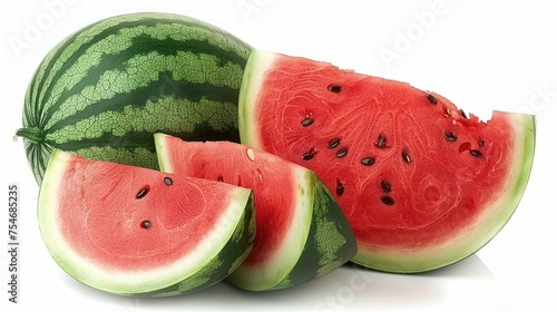 Watermelon has juicy red flesh. rich in water