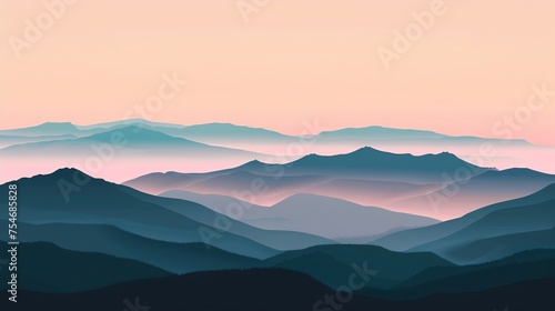 View of mountain range with pink sky, suitable for inspirational quotes, travel blogs, naturethemed websites, and landscape photography projects.