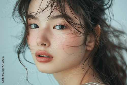 A beautiful elegant Asian model for a magazine