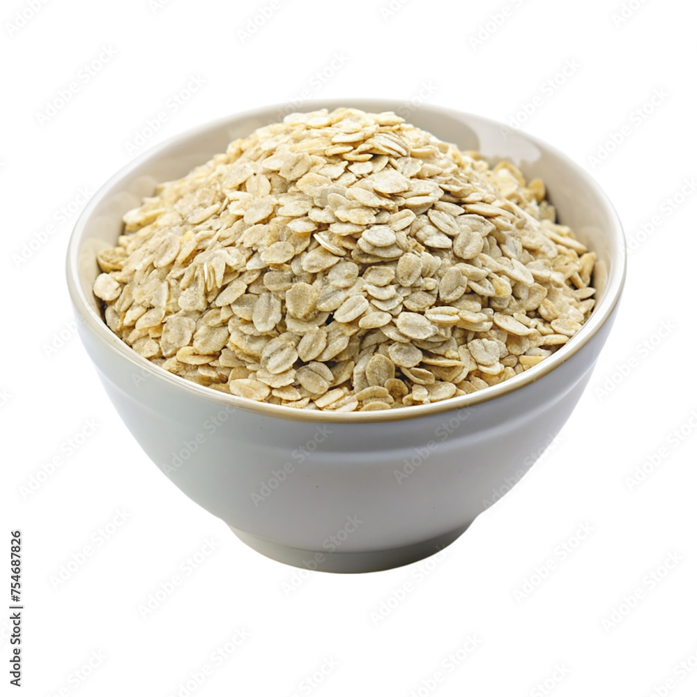 Oat flakes in a bowl isolated on transparent background. Oat flakes in a bowl isolated on transparent background.