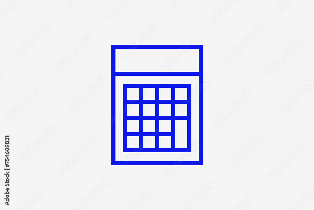 calculator illustration in line style design. Vector illustration. calculator illustration in line style design. Vector illustration.