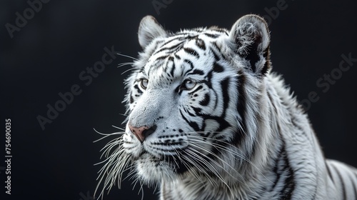 White Tiger in Captivating Gaze  AI-Generated