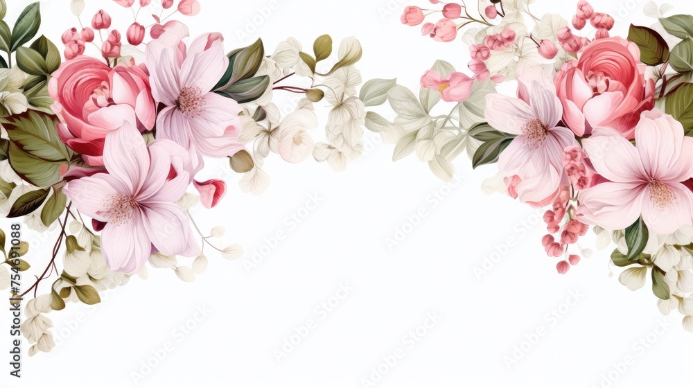 bouquet of pink flowers frame