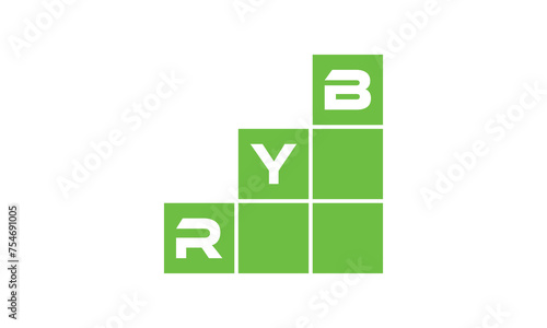 RYB initial letter financial logo design vector template. economics, growth, meter, range, profit, loan, graph, finance, benefits, economic, increase, arrow up, grade, grew up, topper, company, scale