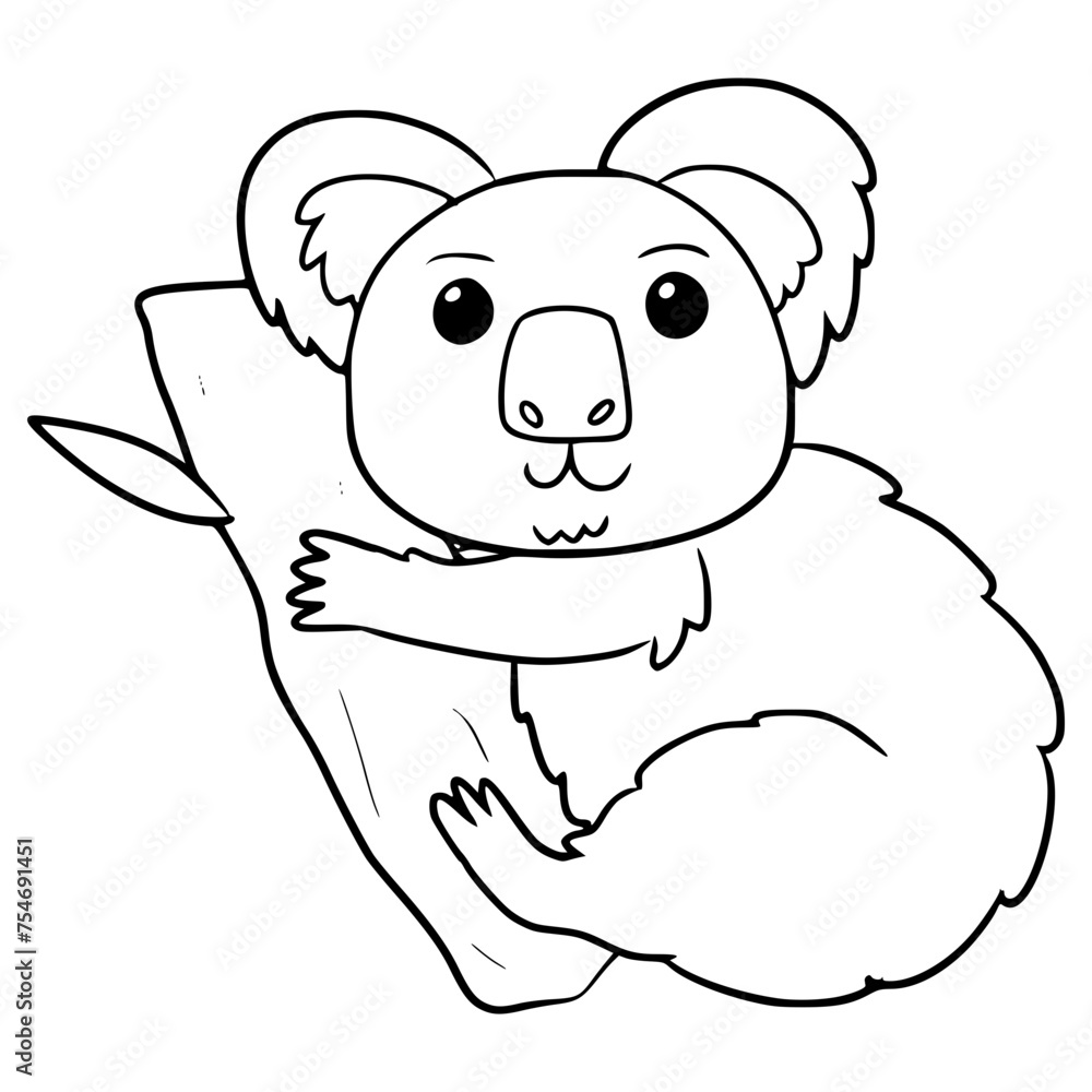 koala illustration hand drawn outline isolated vector koala illustration hand drawn outline isolated vector