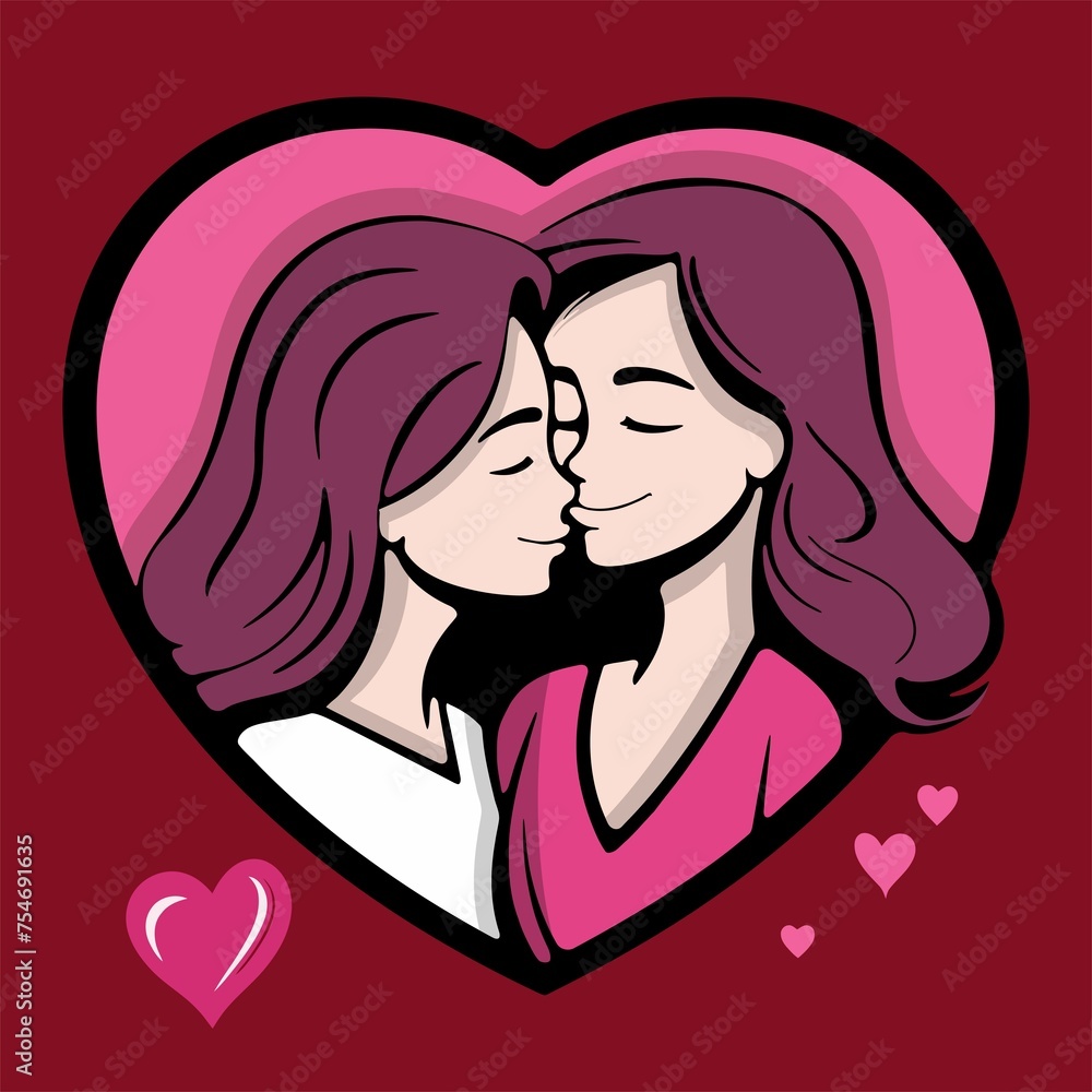 kissing mom on mothers day icon vector