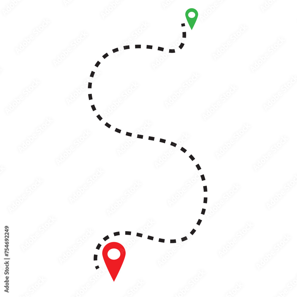 Distance solid icon, navigation and route, map pointer vector graphics. Distance solid icon, navigation and route, map pointer vector graphics.