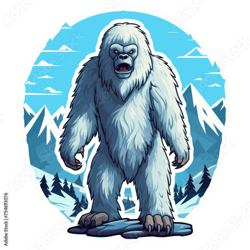 Geheimnisvoller Yeti Illustration Vektor