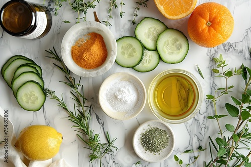 A dynamic image of mixing a fresh face mask with natural ingredients