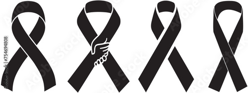 Breast cancer awareness. Three kinds of Ribbon style. Illustration vector,