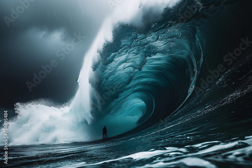 Massive ocean wave in Tahiti  photo