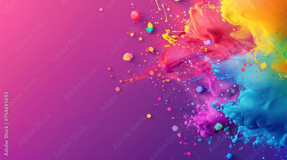 International Colour Day background with copy space area on side for text. Art and colorful background