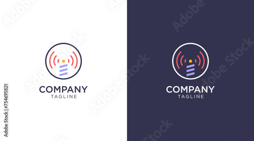 Signal logo design concept. wifi sound signal connection, sound radio wave logo symbol