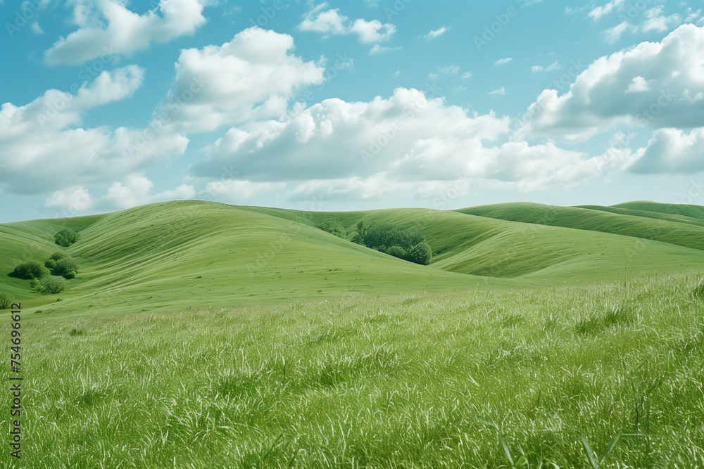 Grass rolling hills on a sunny day Grass rolling hills on a sunny day