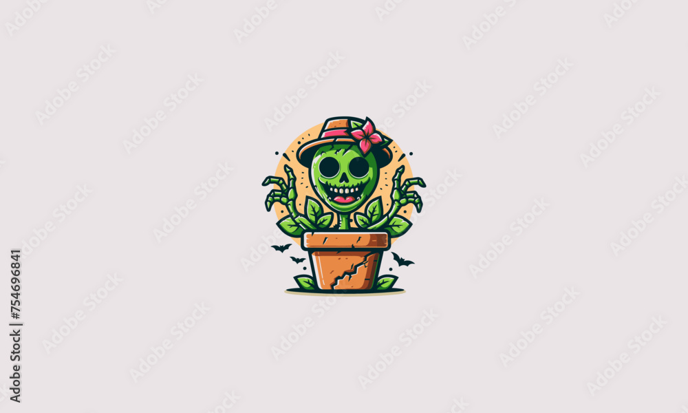 plant zombie vector illustration flat design plant zombie vector illustration flat design