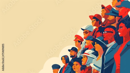 International Workers' Day background with copy space area on side for text. Construction and manufacturing tools. photo